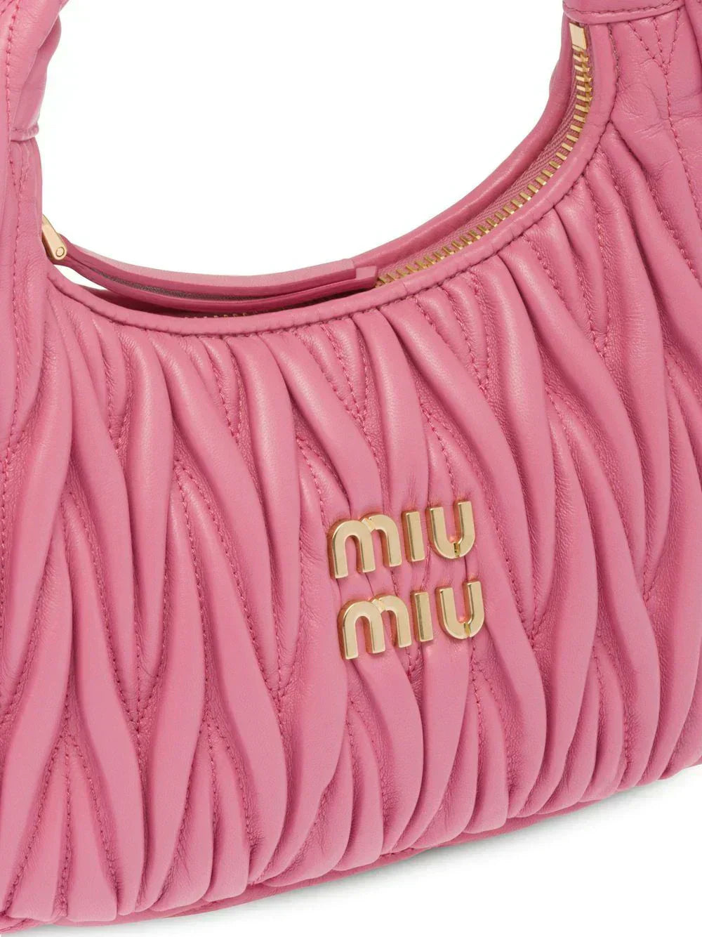 Miu Miu Bag | Wander Shoulder Bag in Matelassé Nappa Leather "Pink"
