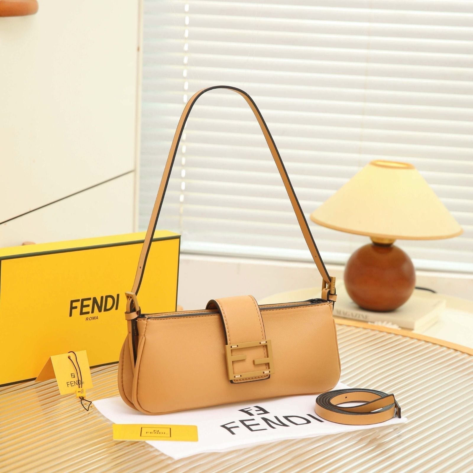 Fendi Shoulder Bag | Leather Orange