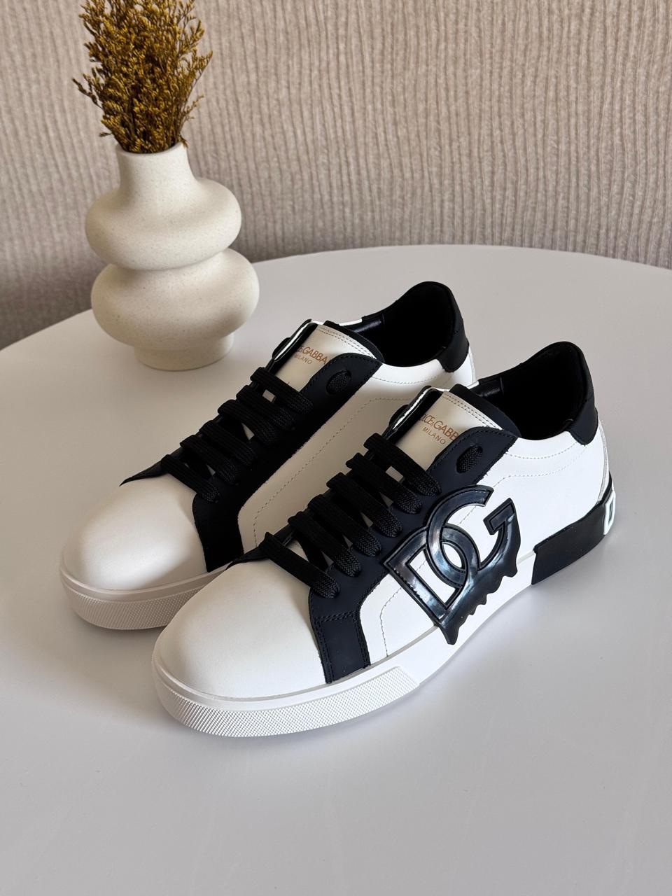 Dolce & Gabbana Portofino Light Strobel Sneakers – Multicolor Canvas & Calfskin (Men’s)
