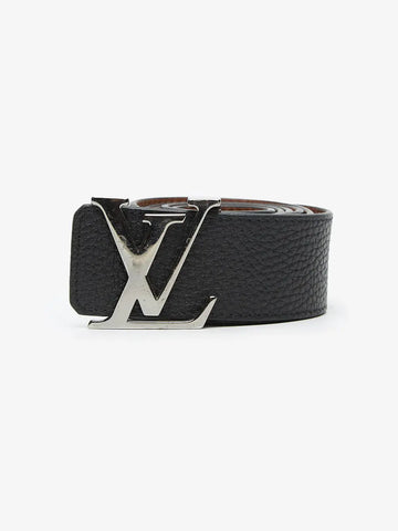 Louis Vuitton  Black Leather Logo Buckle Bel