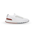 Brunello Cucinelli Knitted Low-Top Sneakers – White Knit with Contrasting Trim