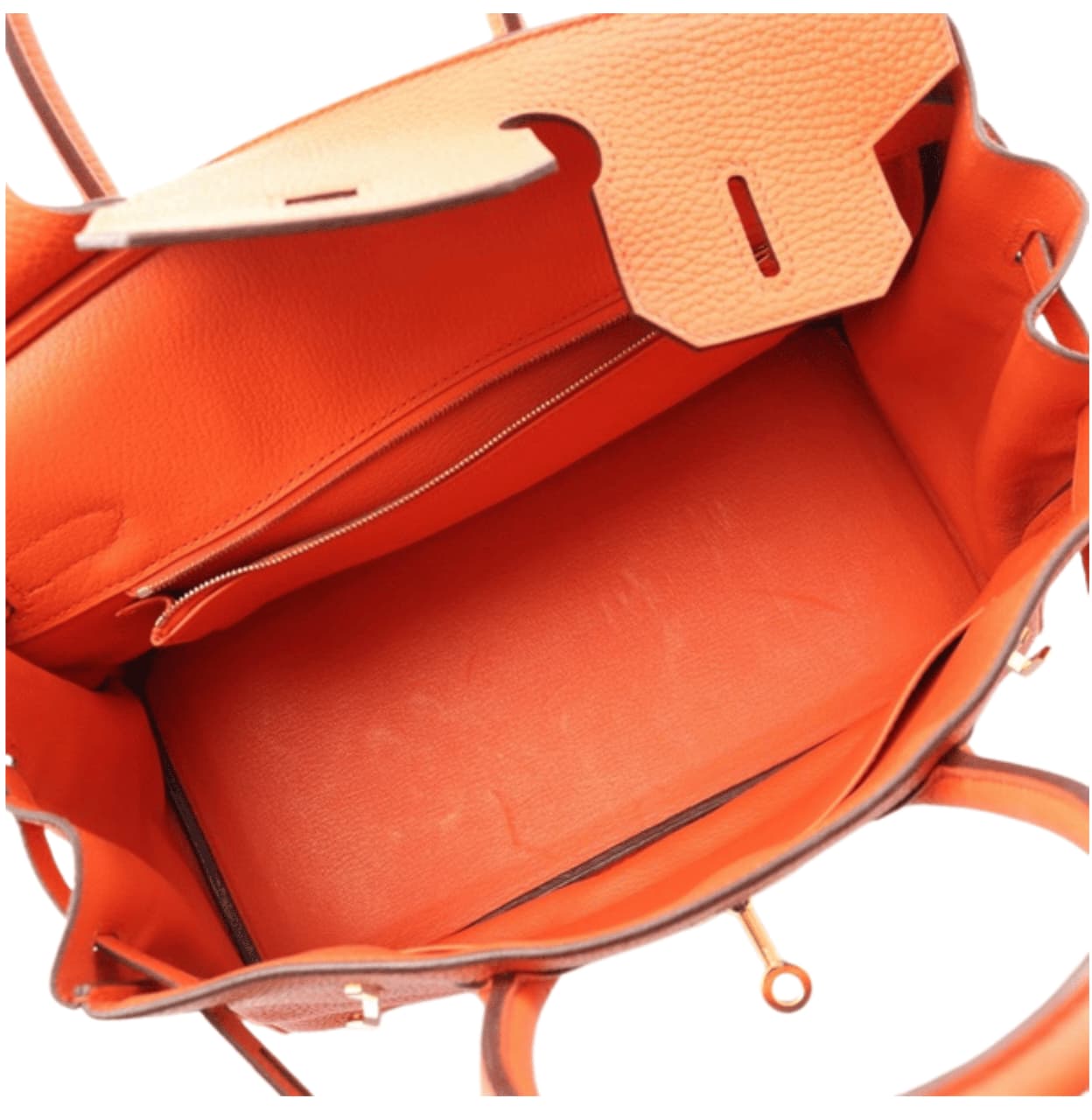 Hermes Bag | Poppy Clemence Leather Birkin 30 Bag Orange