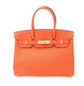 Hermes Bag | Poppy Clemence Leather Birkin 30 Bag Orange