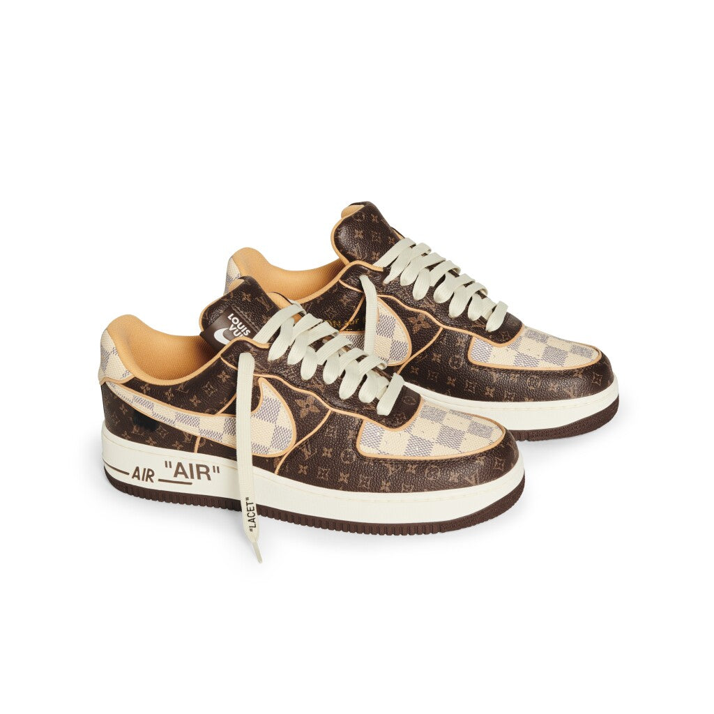 LOUIS VUITTON x NIKE AIR FORCE 1 LOW By Virgil Brown Damier Azur