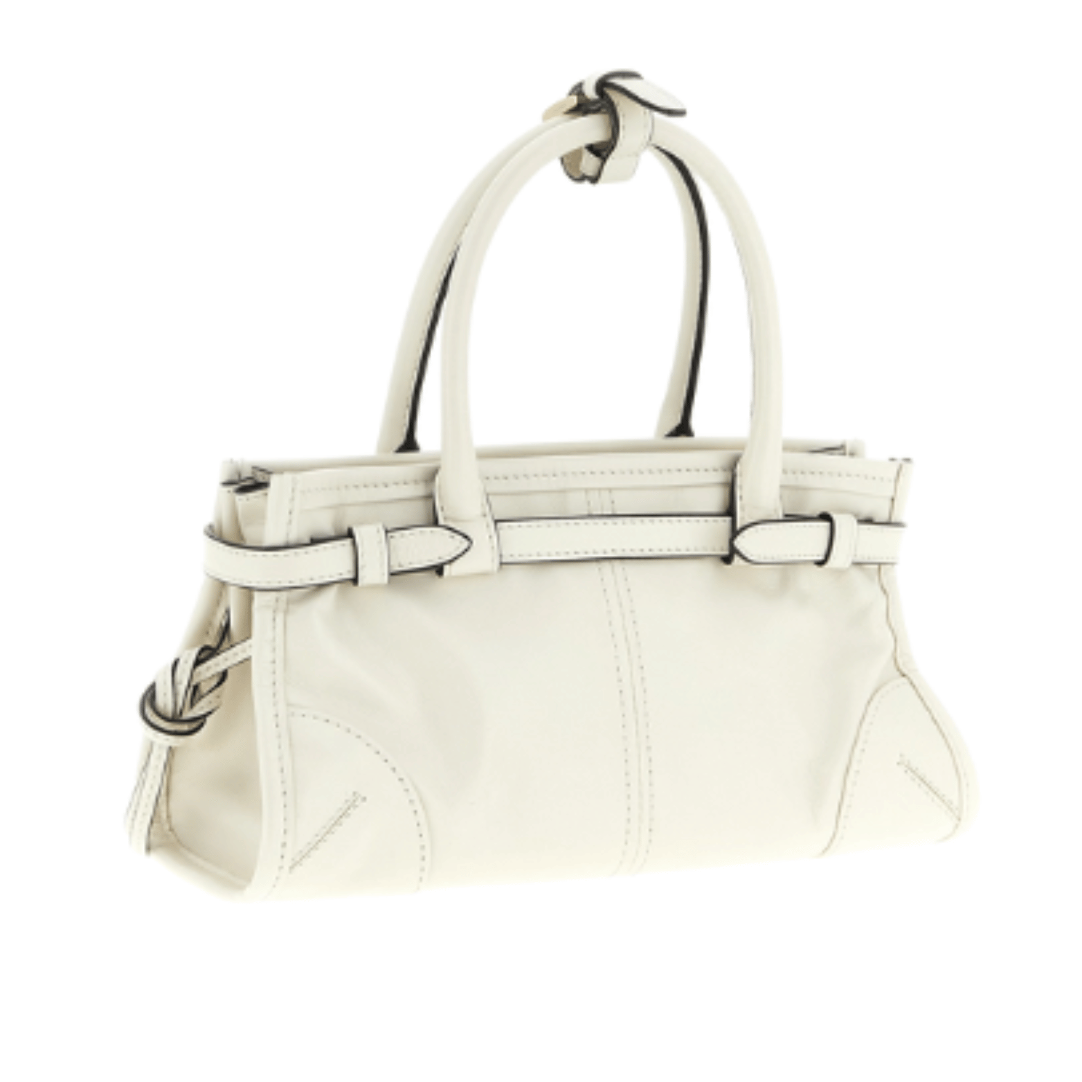 Prada Bag | Bonnie Mini Leather Tote Bag White Calf Leather